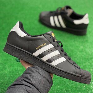 Adidas Superstar Black Mens Shoes Core Black White EG4959 NEW Multi Sz